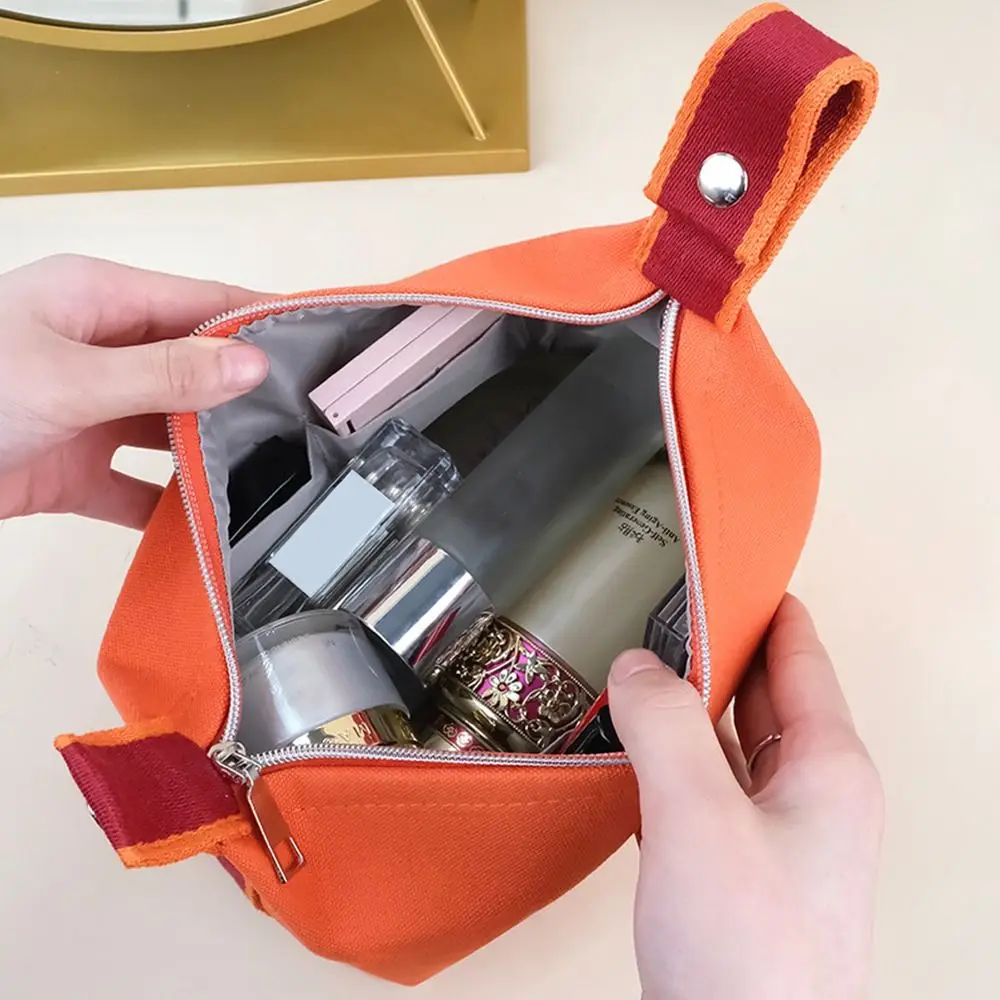 Borsa per il lavaggio delle donne portatile di grande capacità in tela borsa da viaggio borsa per il trucco borsa per cosmetici