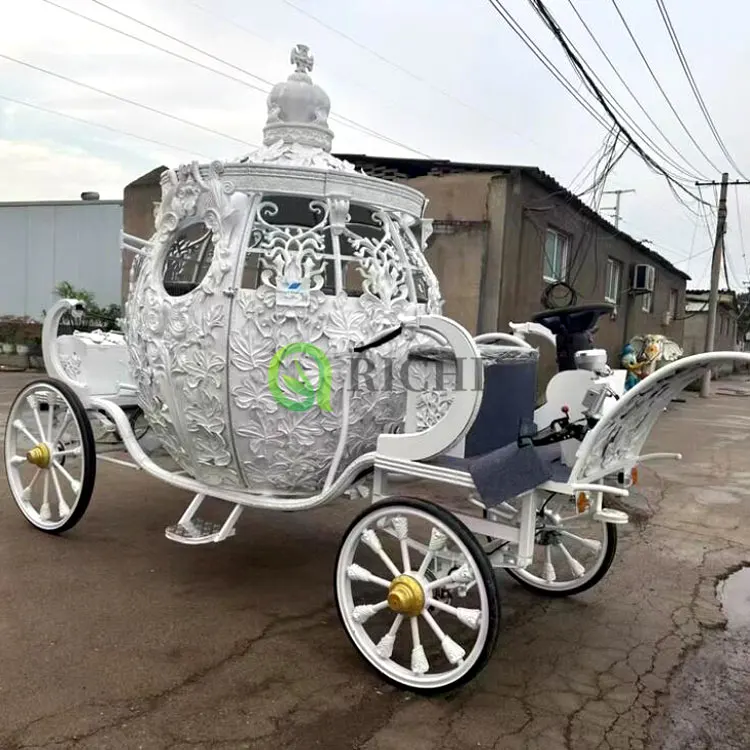 Magical Light-Up Pumpkin Carriage Princess Carriage Horse Drawn Carriage for Kids' Birthday Party Decoration Ornament
