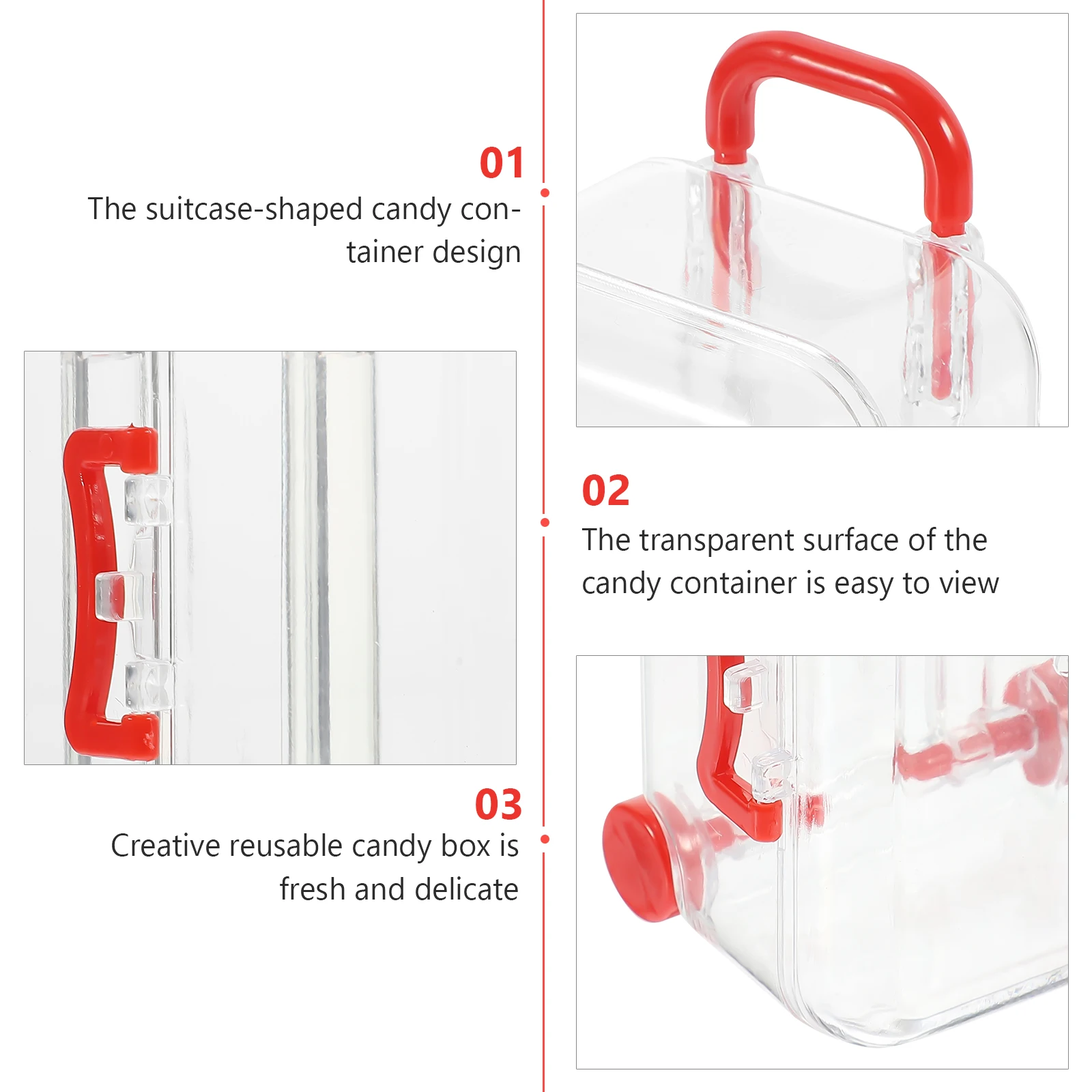 

12pcs Clear Mini Suitcase Shaped Candy Box Trolley Case Container Plastic Storage Trunk For Party Favor Gifts Wedding