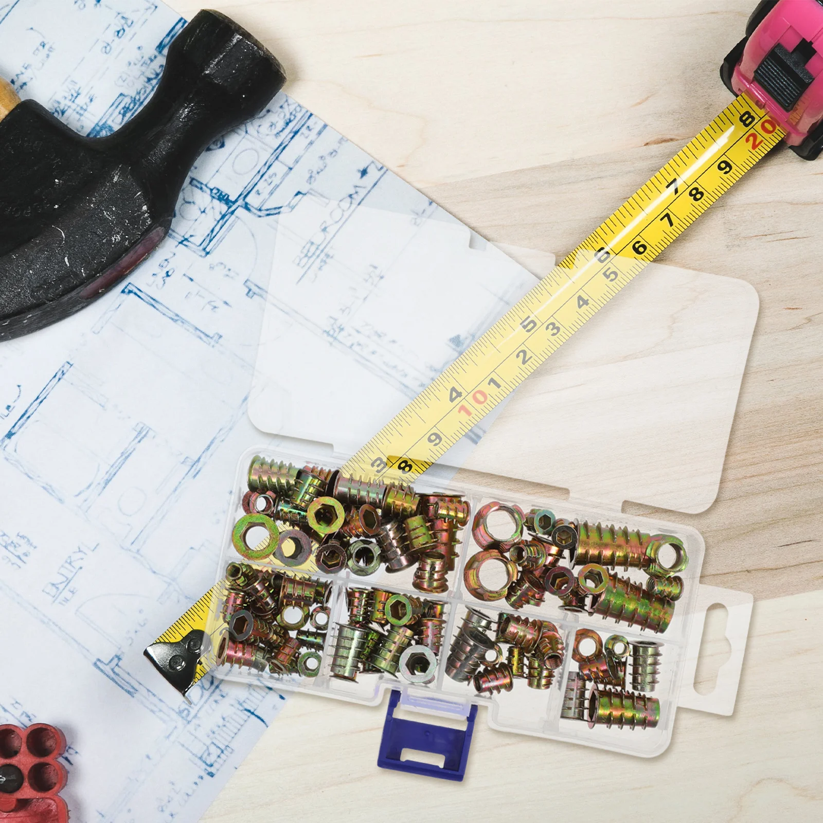 

100pcs Zinc Alloy Internal Thread Nut Hexagonal Oxidation Resistant Furniture Screw Replacement Wood Threaded Connector Fastener