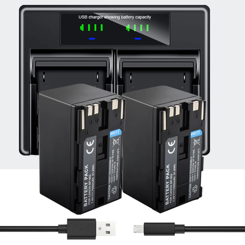 BP-955 BP 955BP-970G BP-950G BP-955 BP-975 BP-925 LCD Dual Charger for Canon CA-CP200L EOS C200 PL C200B C300 Mark II XF705