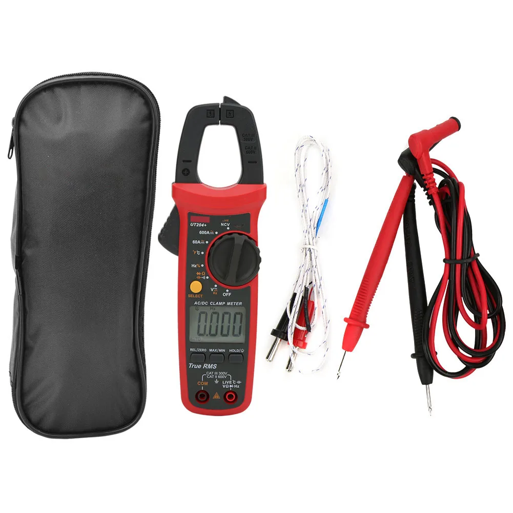 T UT204+ Handheld Digitale Stroomtang Auto Range True RMS AC/Spanning Stroom Weerstand Capaciteit Tester Stroomtang