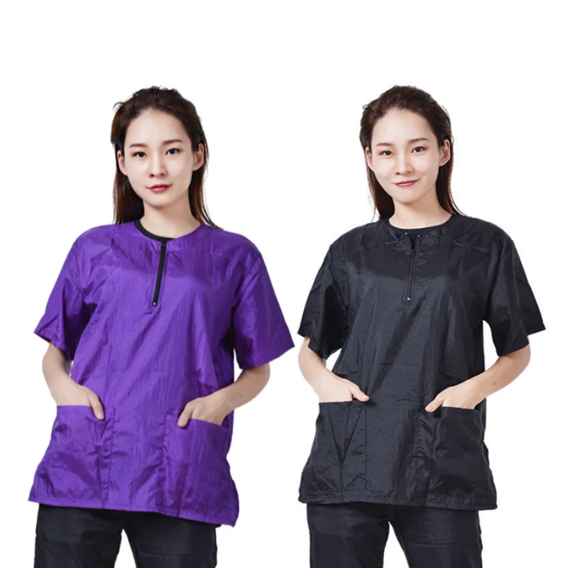 Pet Grooming Working Clothes Breathable Pet Groomer Uniforms Anti Hair Anti Static Smock Hair Salon Hairdresser Robe Color Y0518