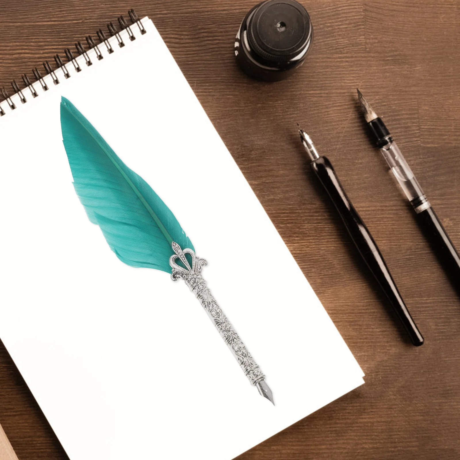 

1Set Wing Steel Pen Lightweight Calligraphy Quill Practical Writing Ink Pen Business Signature Gift