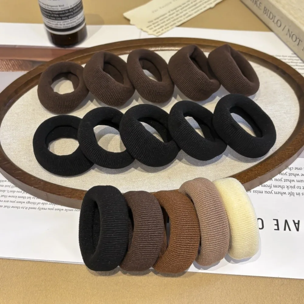 

5PCS Durable Mix Color Hair Ties Bold Thickened High Elasticity Hair Band Styling Decoration Scrunchies for Women Girls