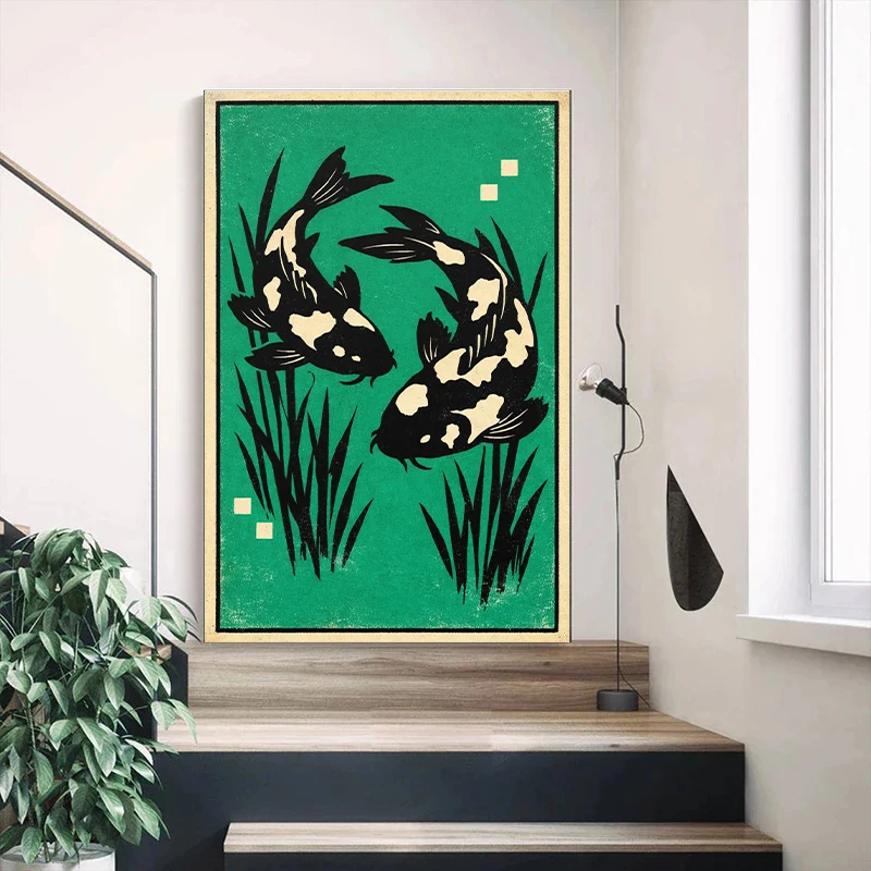 Japanese Ukiyoe Woodblock Canvas Print The Great Wave Cranes Mountain Landscape Vintage Wall Art Home Decor Living Room Office