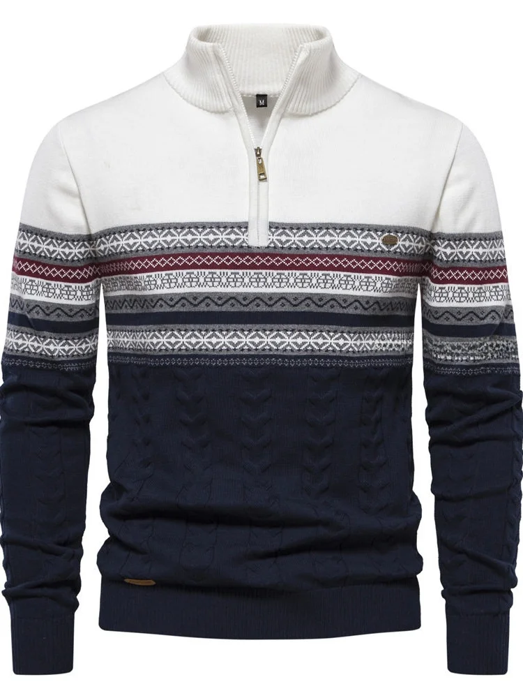 

Мужской вязаный свитер на молнии Mo Ne F Zip, европейский размер, модный городской стиль, с длинным рукавом, повседневная одежда, удобный, мягкий хлопок