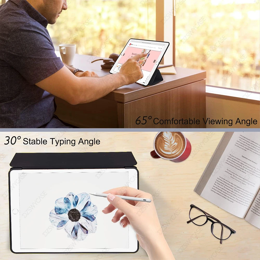 حافظة لجهاز iPad 9th/8th/7th Generation 10.2 بوصة حافظة 2021 2020 2019، حافظة واقية رفيعة وخفيفة الوزن غطاء سيليكون ذكي