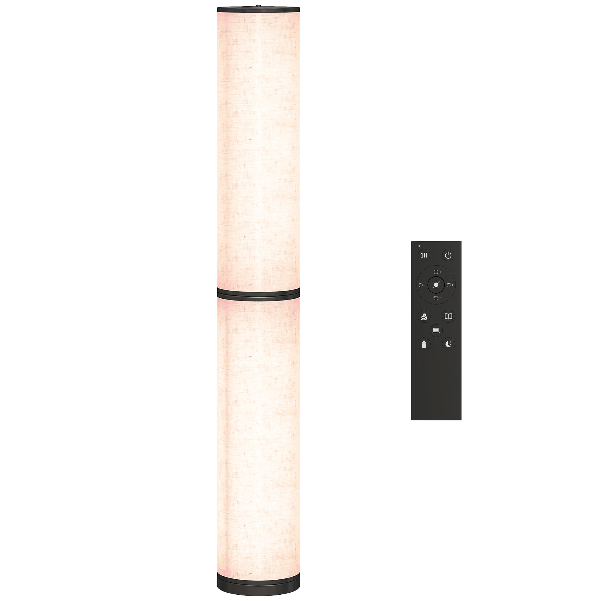HOMCOM Lámpara de Pie Moderna Salón con Brillo Temperaturas de Color Ajustables Mando a Distancia Magnético Temporizador Beige