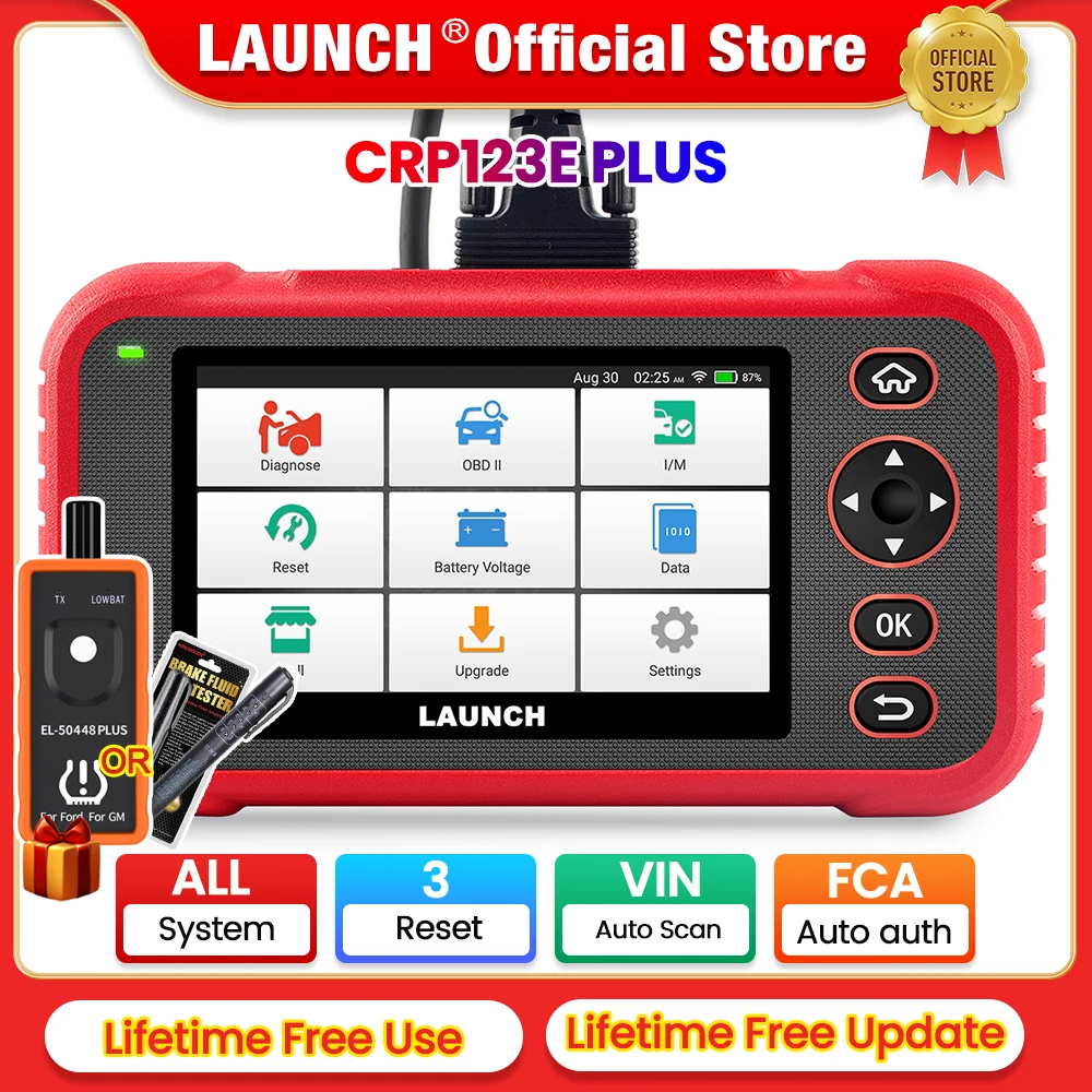 2024 New- LAUNCH X431 CRP123E PLUS Car Diagnostic Tools Full System OBD OBD2 Scanner SAS OIL EST Reset Free Update Online