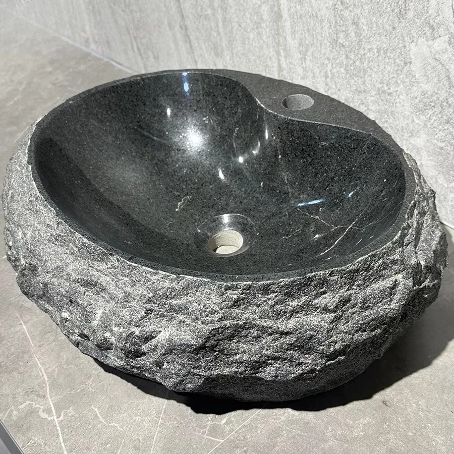 Sesame Black 654 Granite Modern Bathroom Sink Washbasin Price European Countertop Washbasin