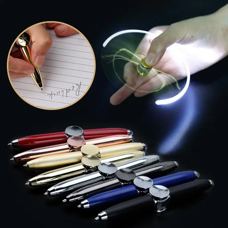 LED Spinning Pen Ball Pen Fidget Spinner Hand Top Light Stress Relief Toys Gift dropshipping wholesale