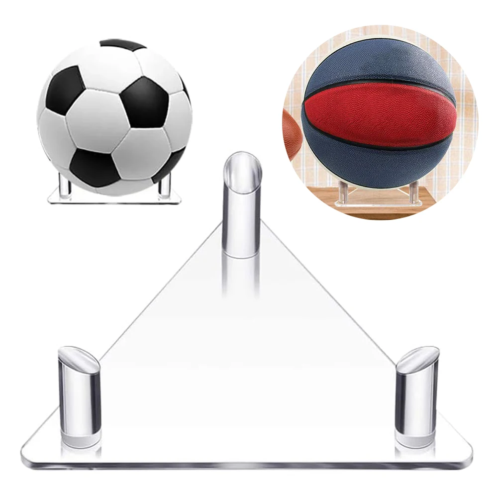 Acrylic Triangle Basketball Stand Wear-Resistant Sports Ball Clear Display Rack Transparent Ball Storage Rack for Sports Balls