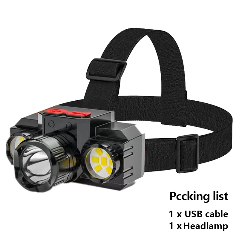 New LED Headlight COB Mini Portable USB Rechargeable Waterproof Fishing Work Light Outdoor Long Shot Head Mounted Torch