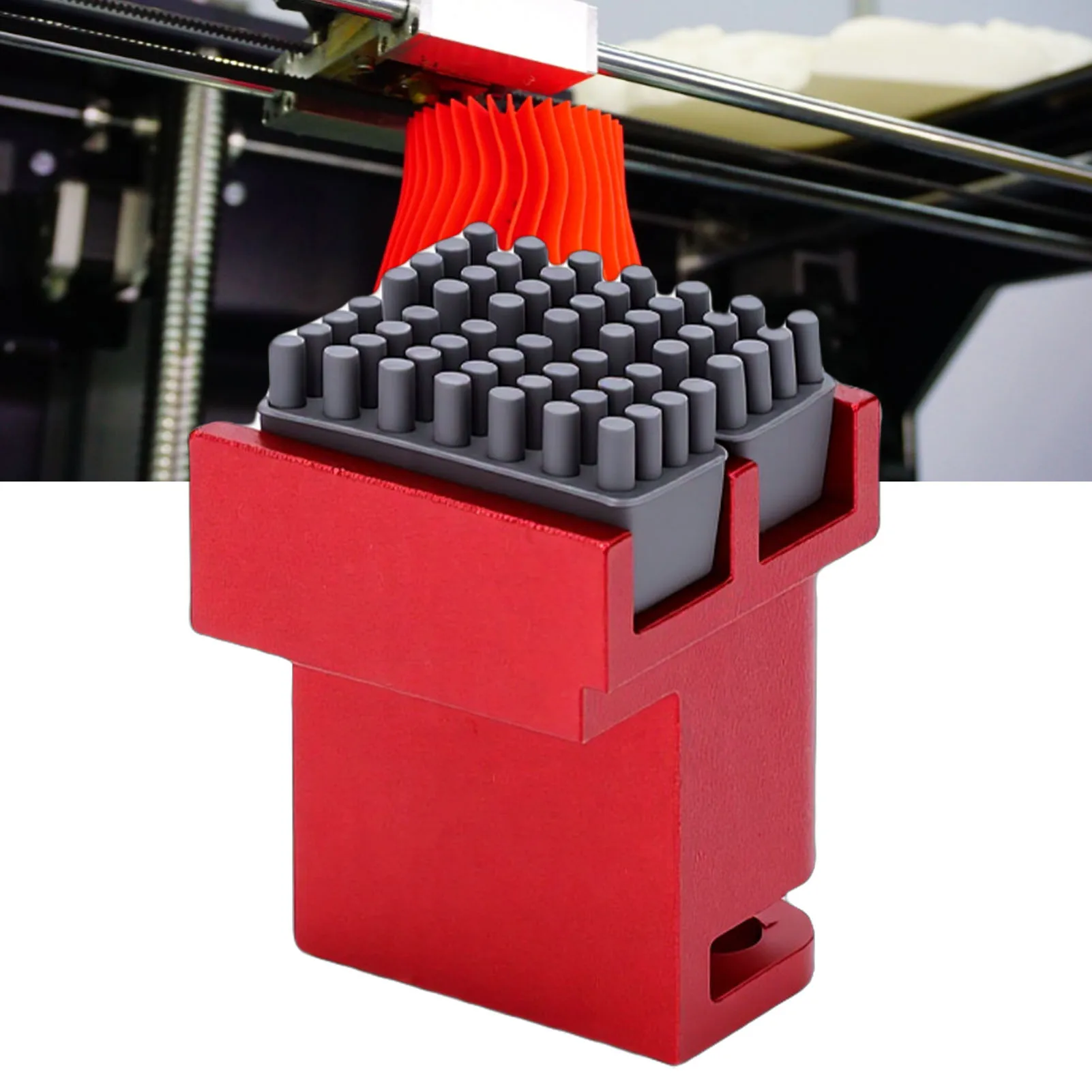 Nozzle Wiper Fit for Bambu  Nozzle Wiper Kit Fit for Bambu  P1S P1P 3D Printer All Metal Base and 8 Silicone Brushes