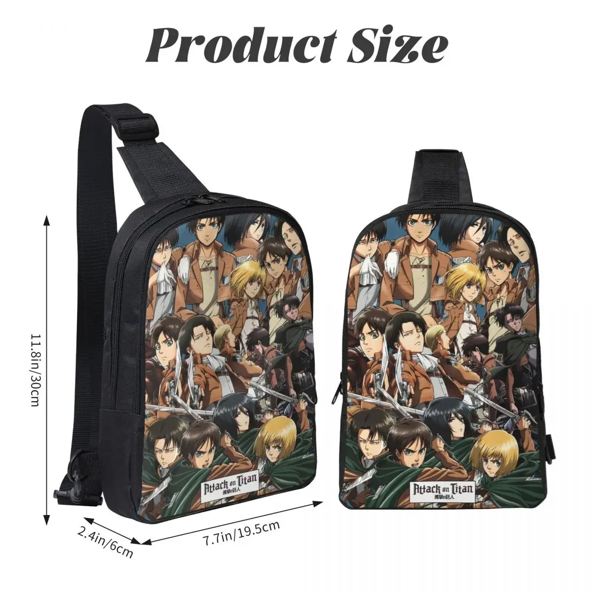 Anime Attack On Titan Crossbody Sling Backpack Shoulder Sling Chest Bag Adjustable Travel Hiking Daypack Outdoor for Women & Men