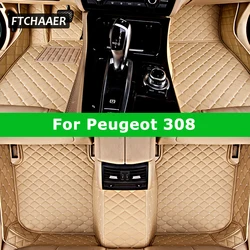 FTCHAAER Custom Car Floor Mats For Peugeot 308 Auto Carpets Foot Coche Accessorie