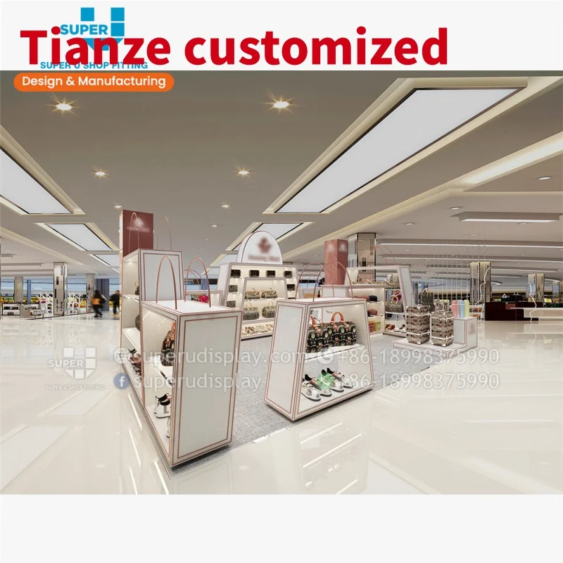 (customized)China Designer Retail Kiosk Bags Display Travel Shop Department Store Retail Shopping Mall Kiosk Design fo