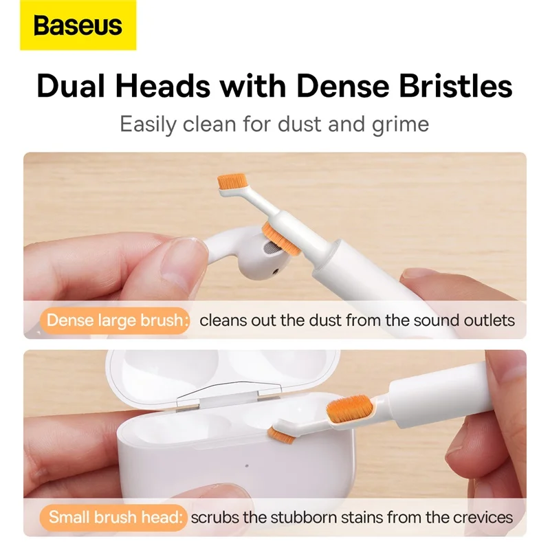 Baseus Bluetooth Earphones Cleaning Pen for Airpods Pro 3 2 1 Cleaner Kit Brush Headphone Earbuds Cleaning Tool for Airpods Case