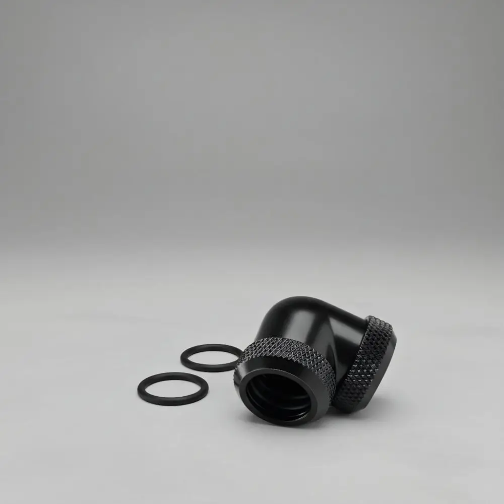 14mm Water Cooling Fitting G1/4 Thread Twist Design 90 Degree Elbow Black Hard Pipe Tube Connector Computer Water Cooling