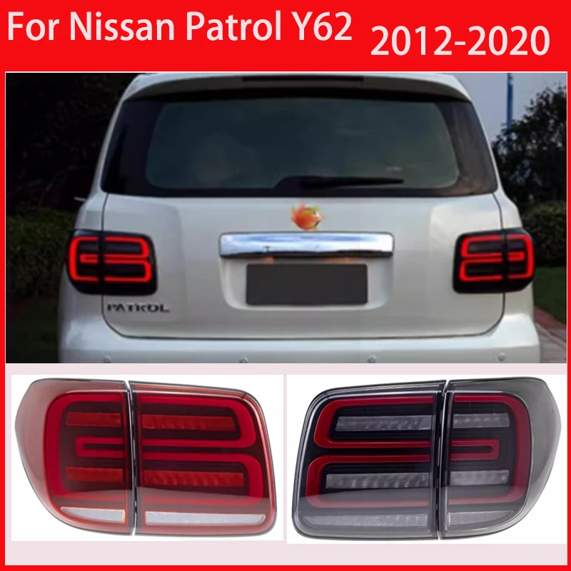 

Для Nissan Patrol Y62LED задний фонарь в сборе 2012-2019 Streamer ходовые огни задний фонарь модифицированный стоп-сигнал противотуманные фары автозапчасти