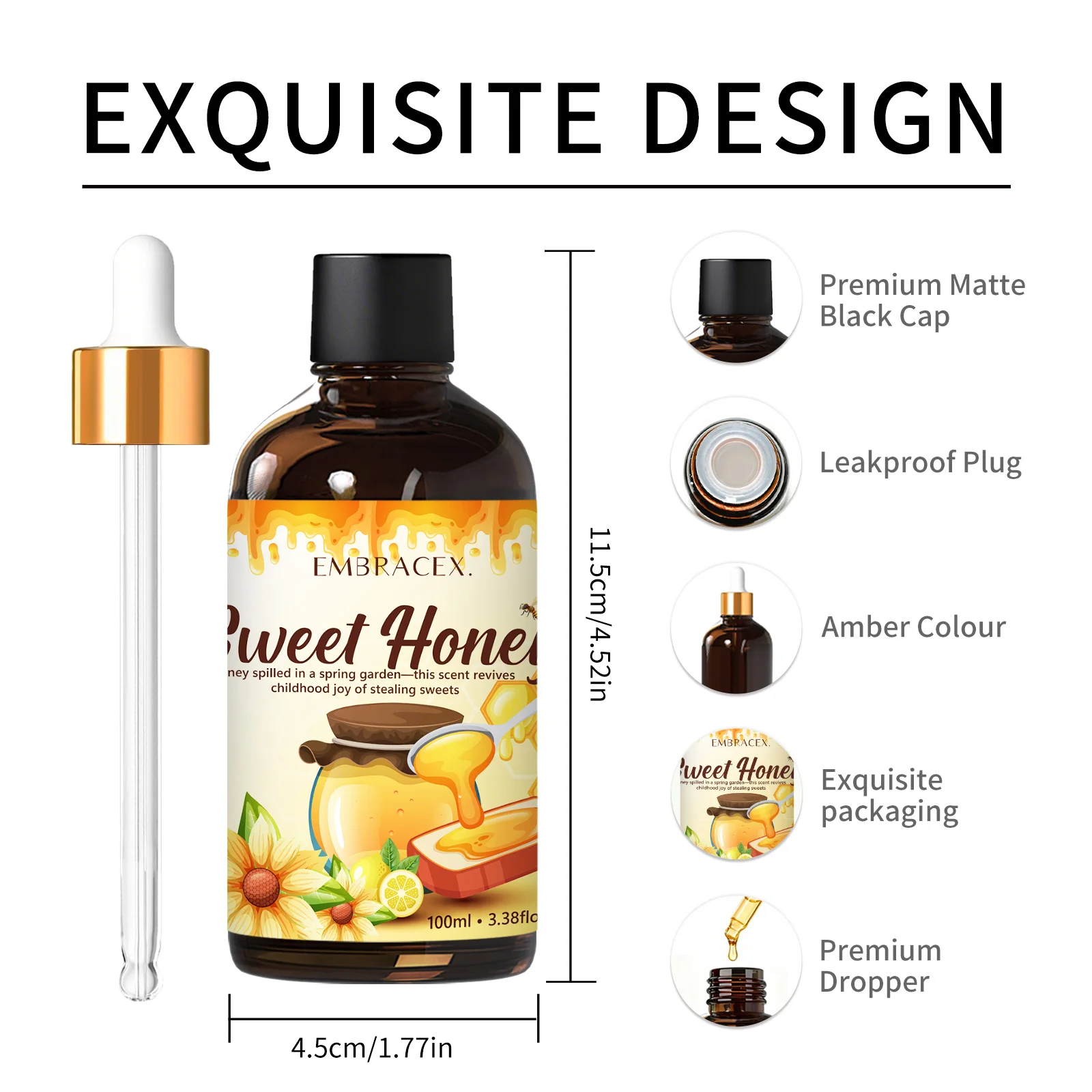 100ml Honey Fragrance Oils,Car Freshener Oil For Diffusers, DIY Projects, Candle Making, Gift for Friends, Warm Fragrance