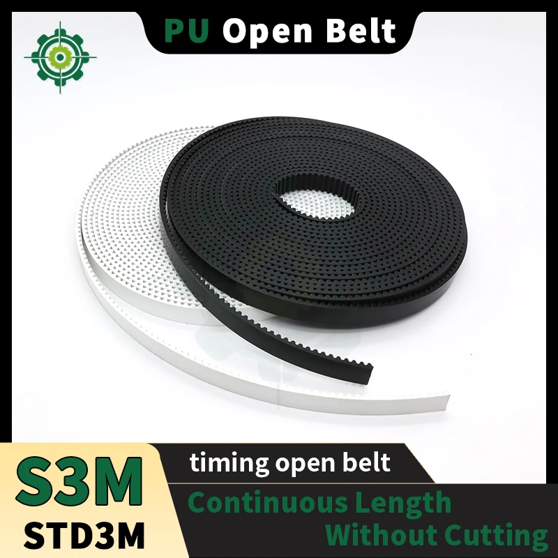 S3M Open Belt PU Belt S3M Timing Belt S3M Polyurethane Belt Pitch 3mm Belt Width 10mm 15mm 20mm 25mm 30mm S3M Open Timing Belt