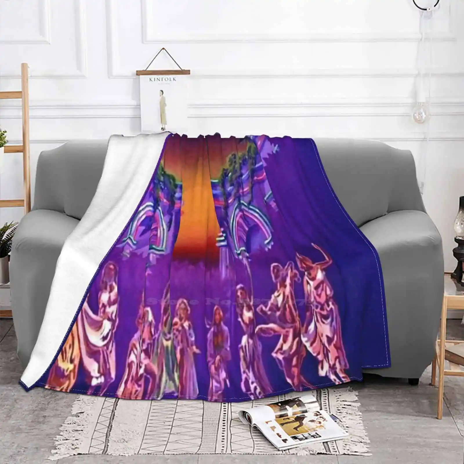 Olivia Newton-John-Xanadu Mural Muses New Arrival Fashion Leisure Warm Flannel Blanket Olivia Newton John Xanadu Mural Muses