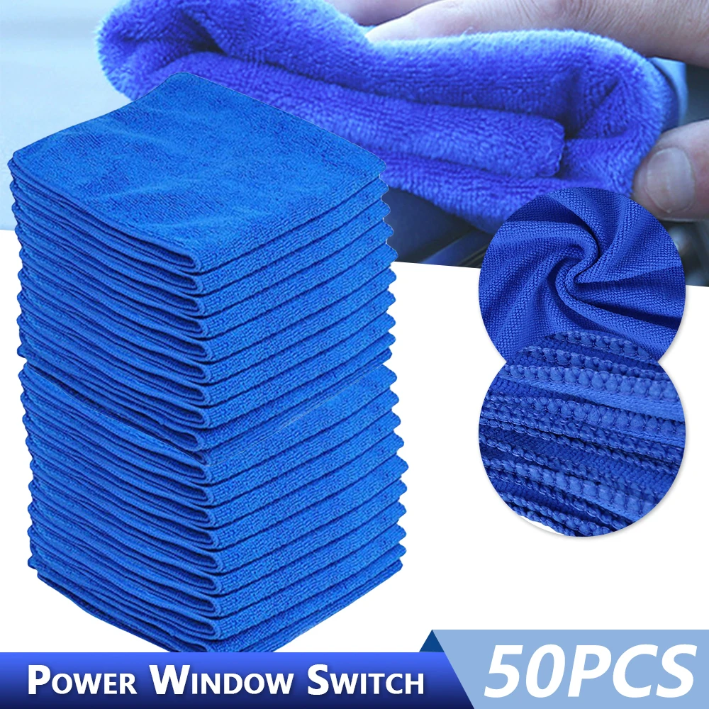 Paños de limpieza de microfibra, toalla de limpieza sin pelusa, paños cuadrados sin rayas, reutilizables, superabsorbentes, para lavado de vidrio de ventana de coche