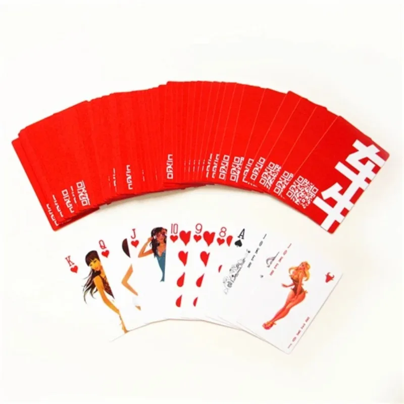 Free shipping plastic pvc poker pretty lady red color waterproof playing cards high quality present pokers