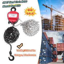 Paranco a catena manuale 4M 1T Sollevatore manuale a catena in acciaio per garage, magazzini