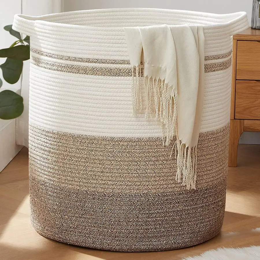 

115L Laundry Baskets Hamper with Handles, Decorative Basket for Living room, Woven Storage Basket for Toys Bin,Pillows, Blankets