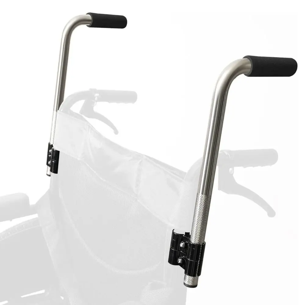 2PCS Stainless Steel Wheelchair Handle Extender 300 Lbs Load Capacity Easy Installation Push Handle Extension Adjustable Length