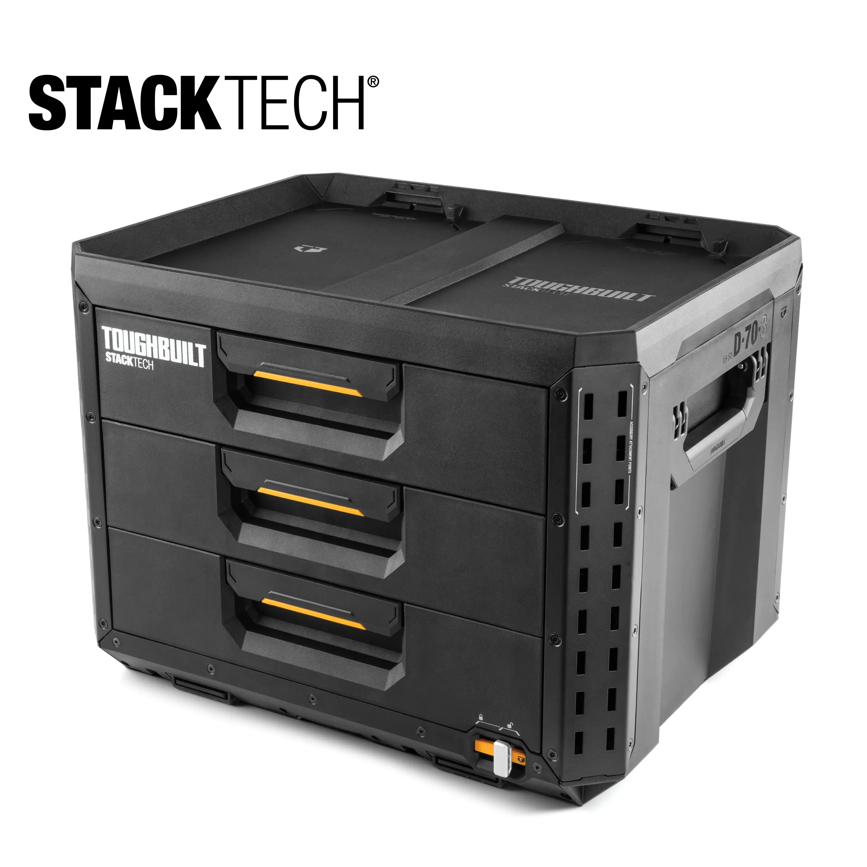 TOUGHBUILT TB-B1-D-70-3 STACKTECH szuflada czarna skrzynka narzędziowa przemysłowa punkowa skrzynka organizator części skrzynka akcesoria do