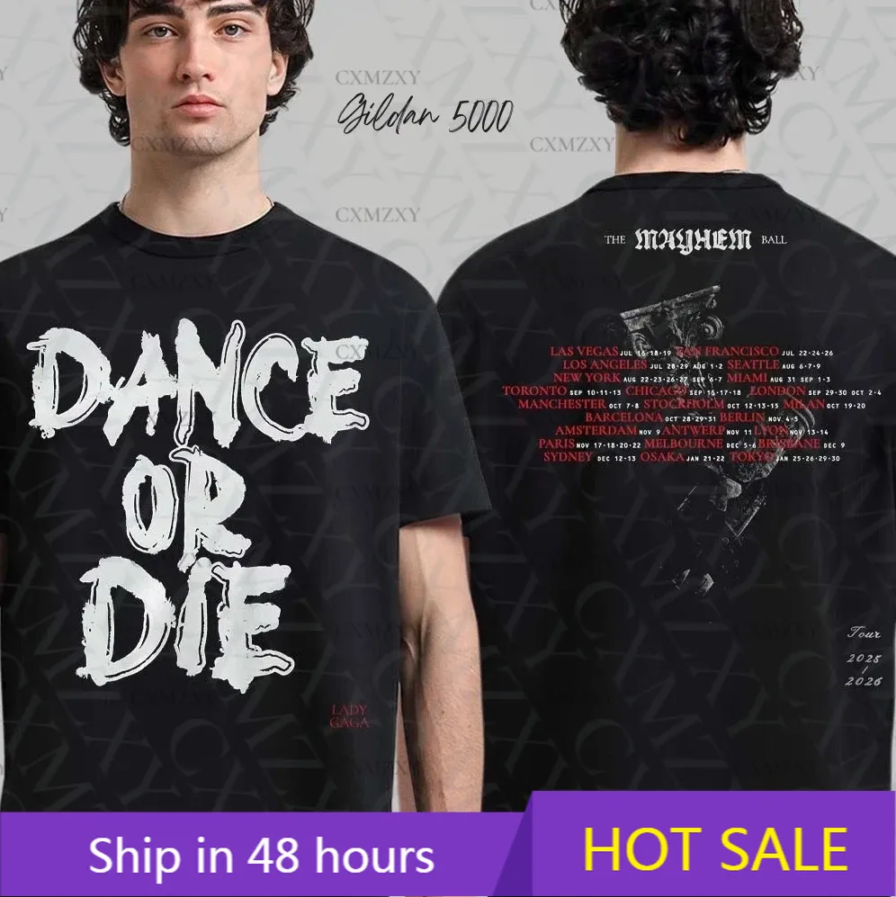 

Lady -Gaga The Mayhem Ball Tour 2025 2026 100% Cotton T-Shirt