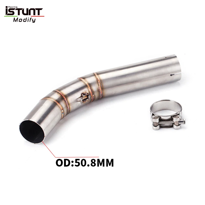 Slip On For  Voge 300 AC Motorcycle Exhaust Muffler Modify Escape Moto Stainless Steel Middle Link Pipe Connect 51mm Muffler