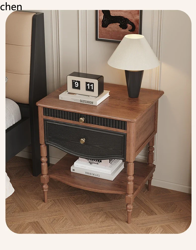 

i5.15 antique bedside table bedroom premium storage cabinet Internet celebrity retro