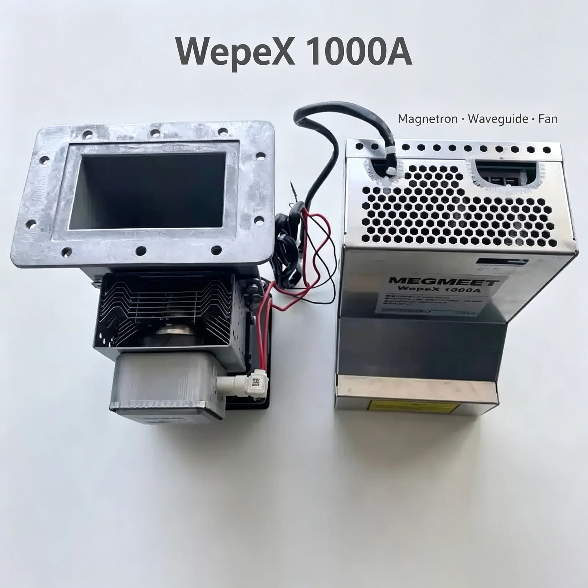 WepeX1000A Air Cooled Variable Frequency Microwave Power Supply Kit with Magnetron Waveguide Fan Temperature Control