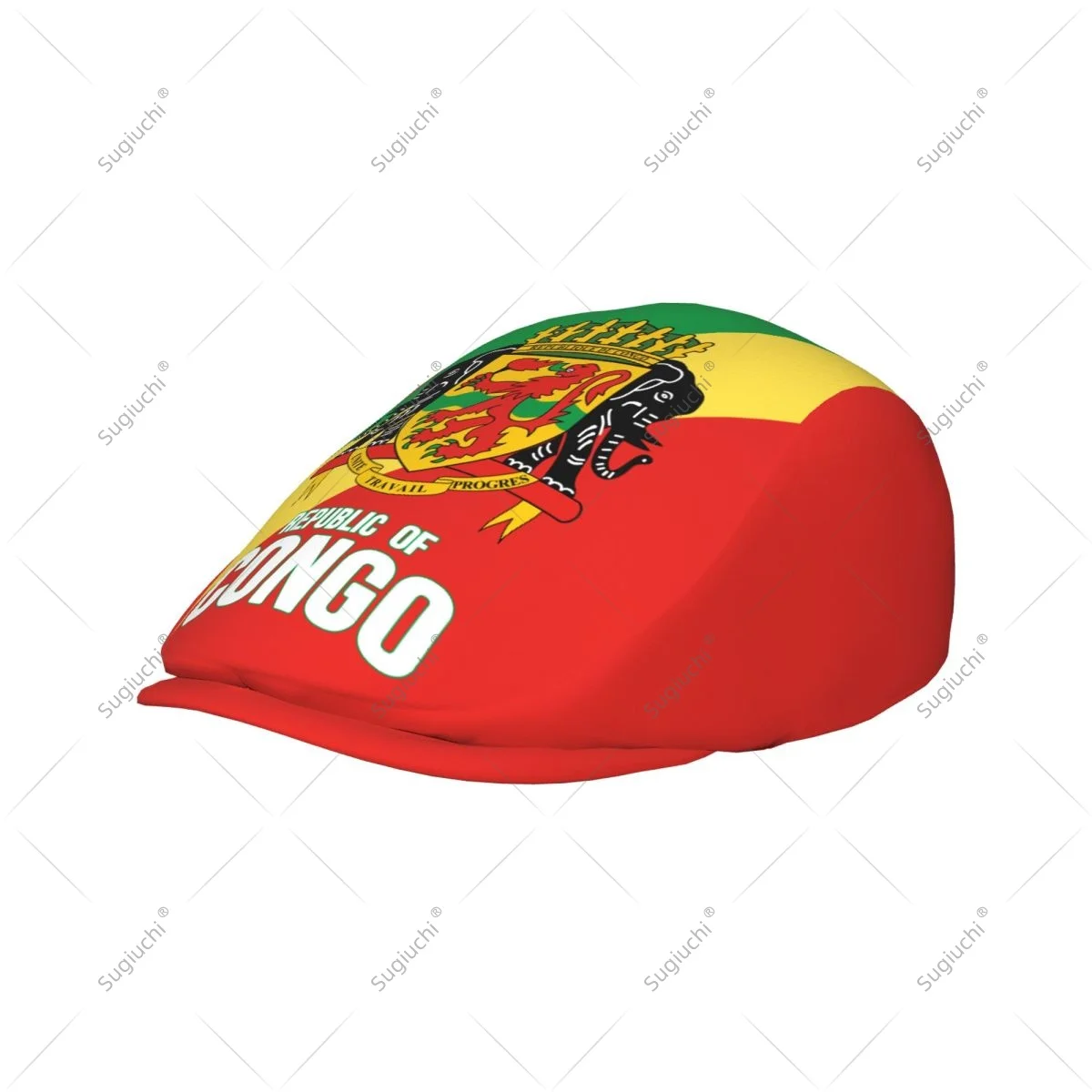 Forward cap Republic Of Congo Flag Men Women Flat Newsboy Driving Hat Cap Short Brim for Driving Daily visors hat