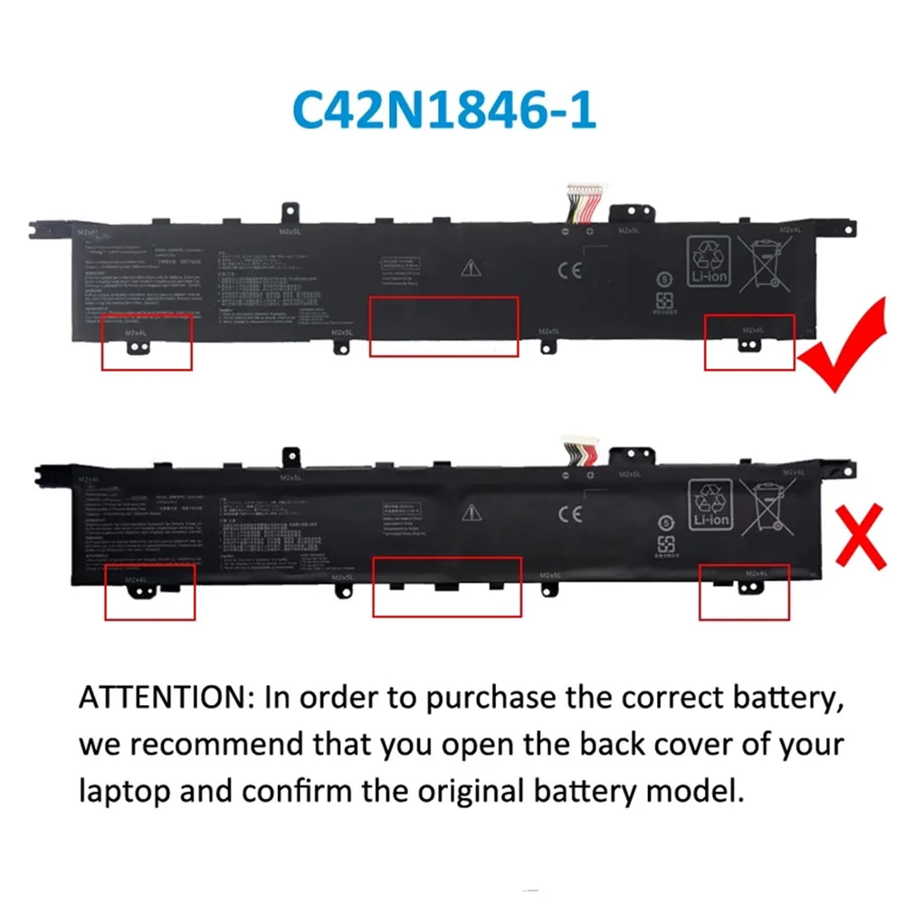 C42N1846-1 15.4V 62WH Laptop Battery For Asus ZenBook Pro Duo UX581GV Duo Pro UX581G Pro Duo UX581GV 0B200-03490000