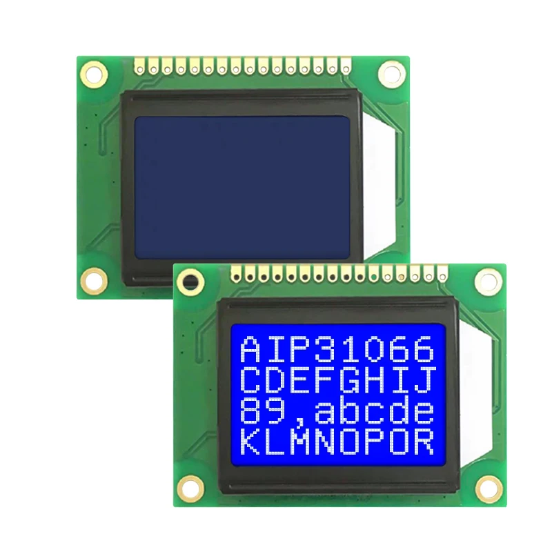 LCD0804A Módulo de exibição LCD azul 8x4 caracteres LCD Backlight, 61.9*44.9mm LCM0804 display AIP31066.5V