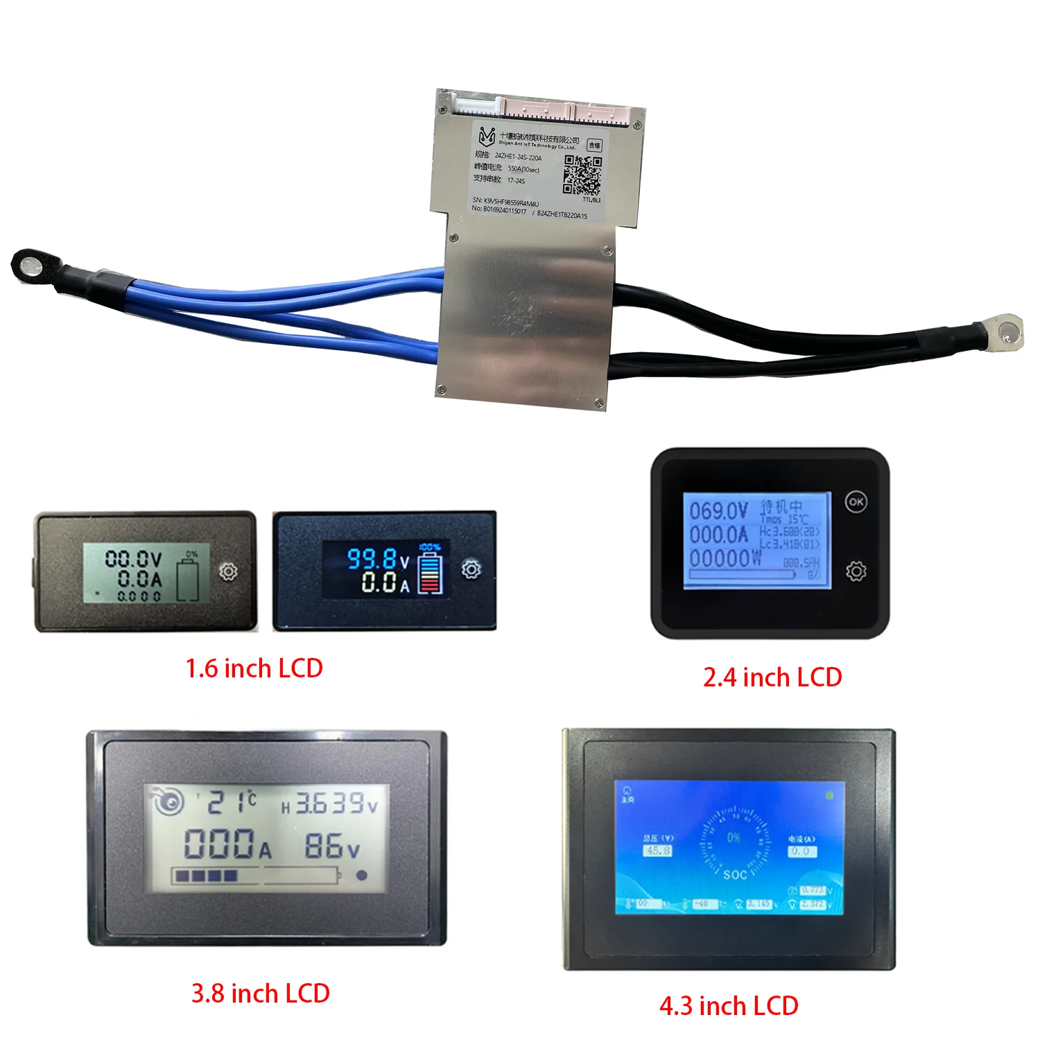 BMS 24S 220A PEAK 550A 24ZHE1-24S-220A 17-24S 30-95V 220a Bms Battery for Forklift Vehicles