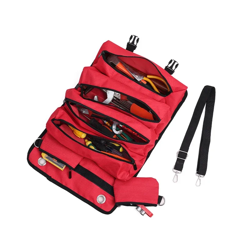 14 inch Multi-Purpose Hardware Tool Bag Professional Multi-Pocket Rolled Portable Storage Rolled Waterproof Storage Bag Pliers