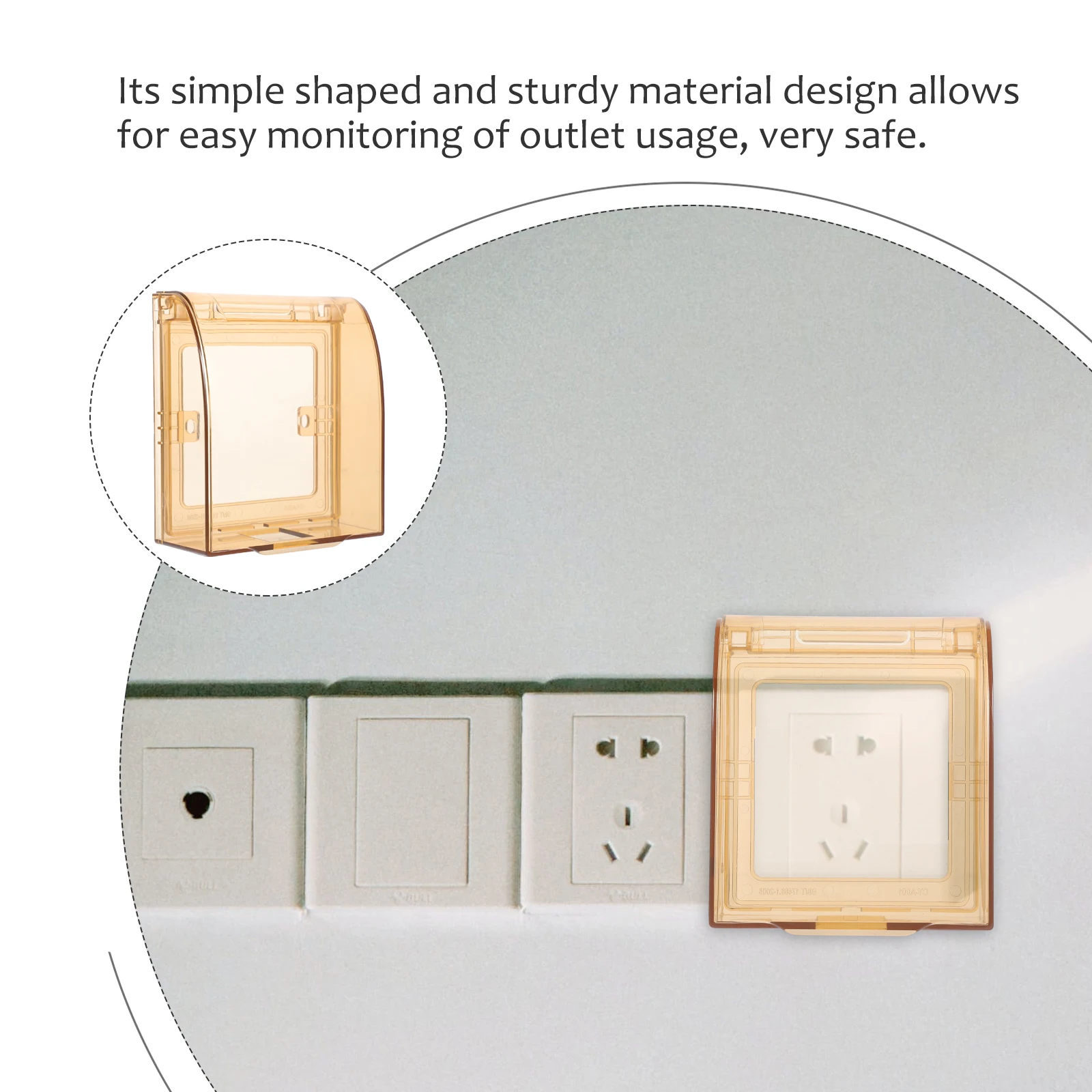 

2Pcs Electric Outlet Covers Babyproof Transparent Safety Socket Plugs Child Proofing Waterproof Box Wall Lasting