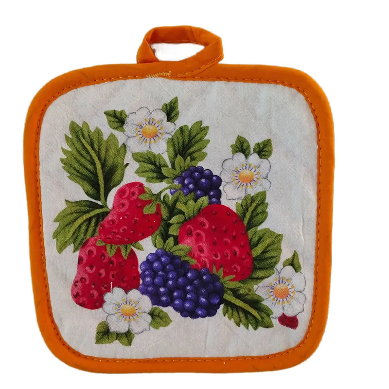 4 Stück/Set 16,5x16,5cm Quadratische Baumwoll-Tischsets mit Blumenmuster, Hitzebeständig, Muttertagsgeschenk – Detail 2