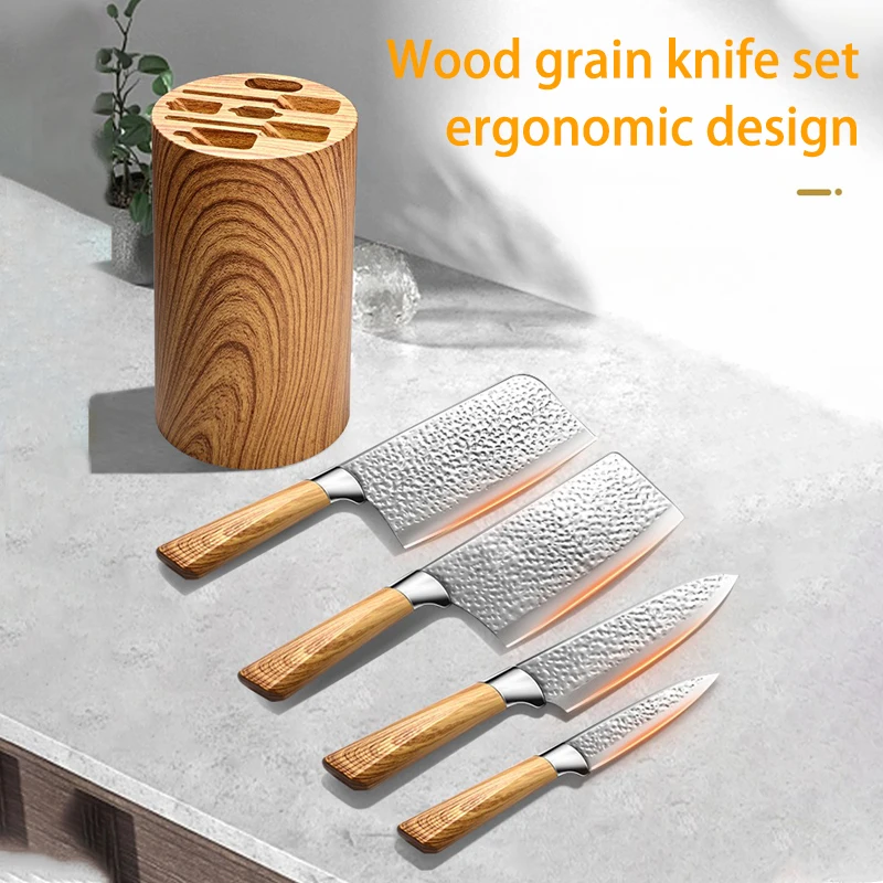 Select kitchen knife set,Seiko Forge,wood grain handle meat cutter,sharp Bone cutting knife fruit knife,chef knife,kitchen tools