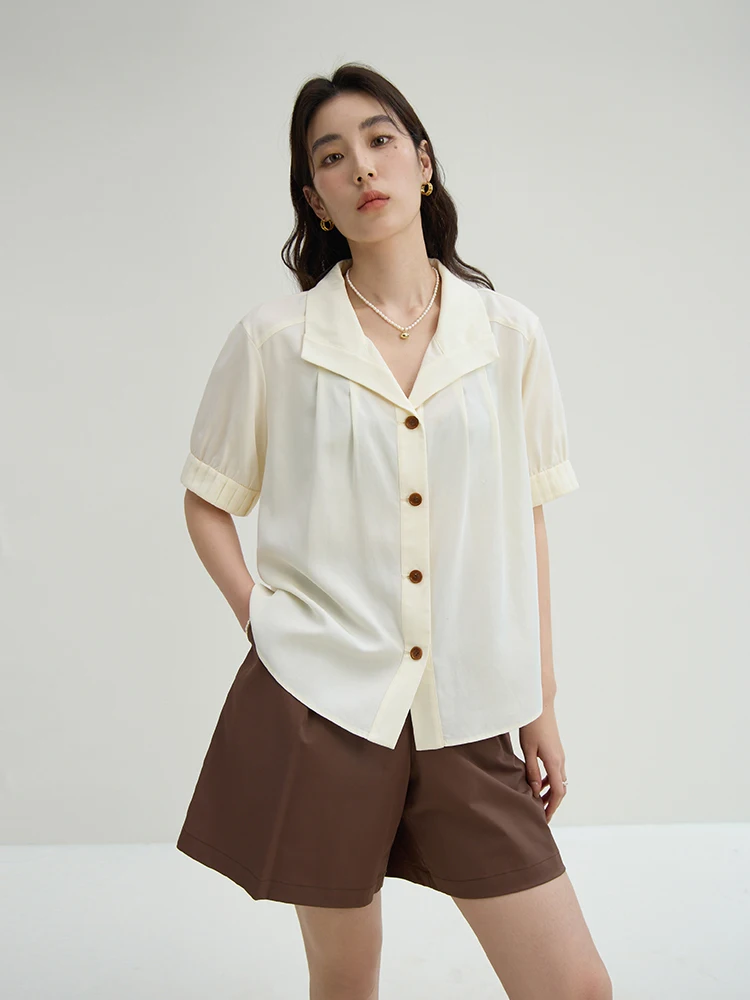 DUSHU French Loose Lazy Style Versatile Commuter Shirt For Woman 2024 Summer New Design Classic Top 24DS82337