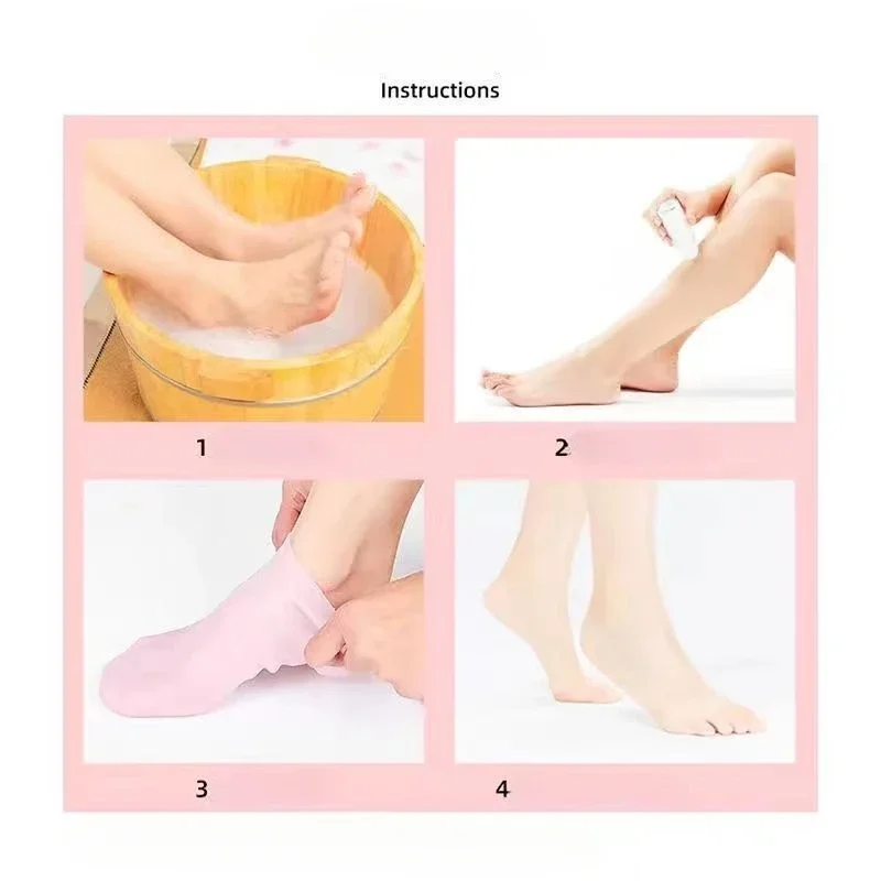 Silicone Moisturizing Socks Exfoliating Gel Heel Socks Callus Cracked Dead Skin Remove Protector Pain Relief Foot Care