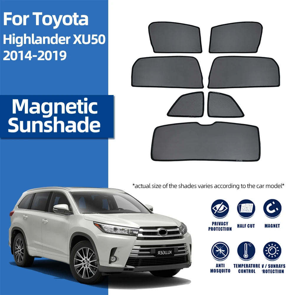 

For Toyota Highlander KLUGER XU50 2014-2019 Magnetic Car Sunshade Front Windshield Curtain Rear Baby Side Window Sun Shade Visor