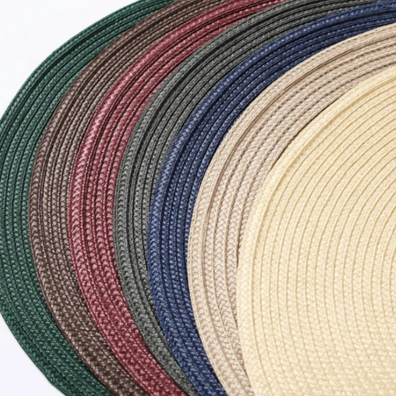 1/4/10 قطعة عيد الميلاد الأحمر تحديد الموقع 15 بوصة جولة مضفر هدية المفارش الجدول الحصير لطاولات المطبخ المنسوجة عدم الانزلاق مكان الحصير #6